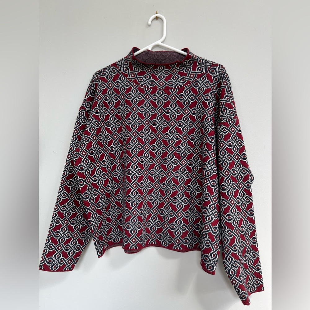 Anthropologie Maeve Geometric Sweater, L